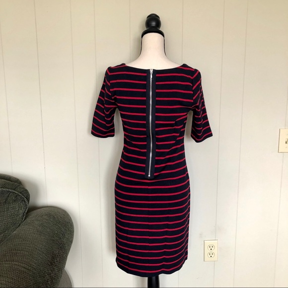 Banana Republic Navy & Red striped dress size 4 - Picture 3 of 5